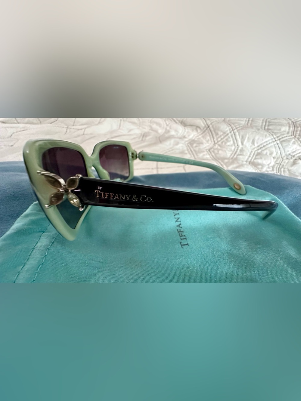 Tiffany & Co. Women's Sunglasses Black on tiffany blue/grey Tf4047b model - Picture 6 of 10